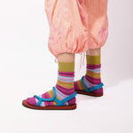 Chaussettes À Rayures Colorées
