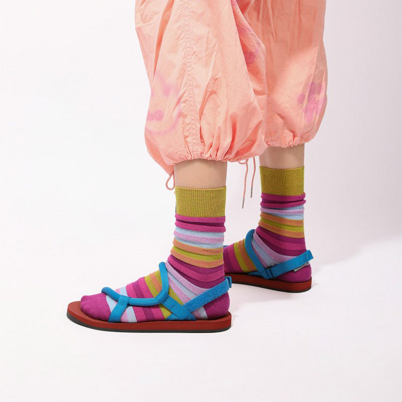 Chaussettes À Rayures Colorées