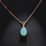 Collier Pendentif Goutte D'Eau Vintage