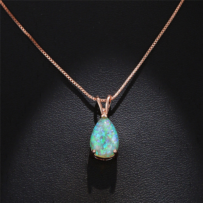 Collier Pendentif Goutte D'Eau Vintage