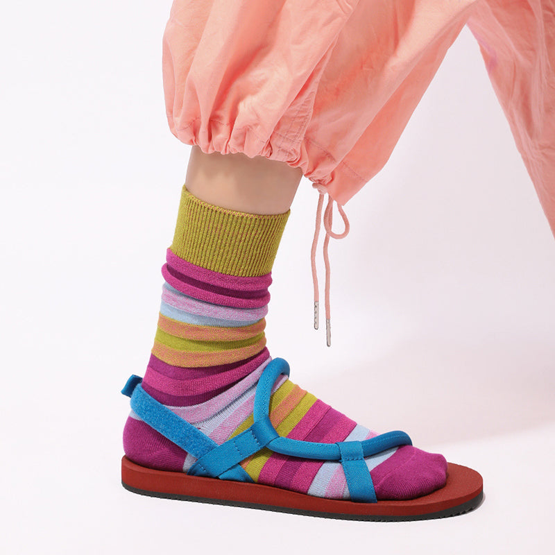 Chaussettes À Rayures Colorées