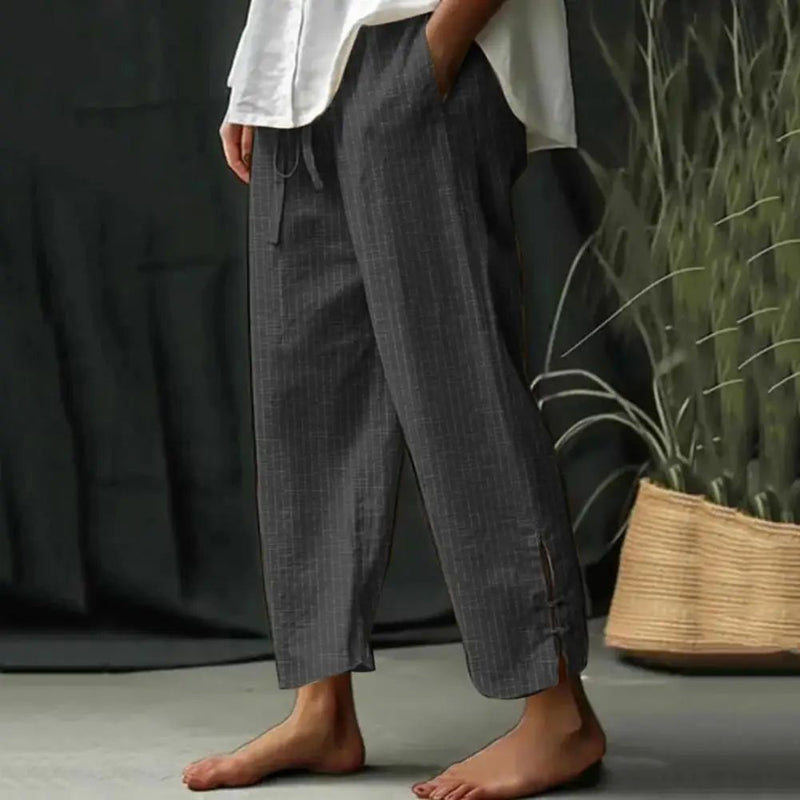 【Coton Et Lin】Pantalon Décontracté Confortable