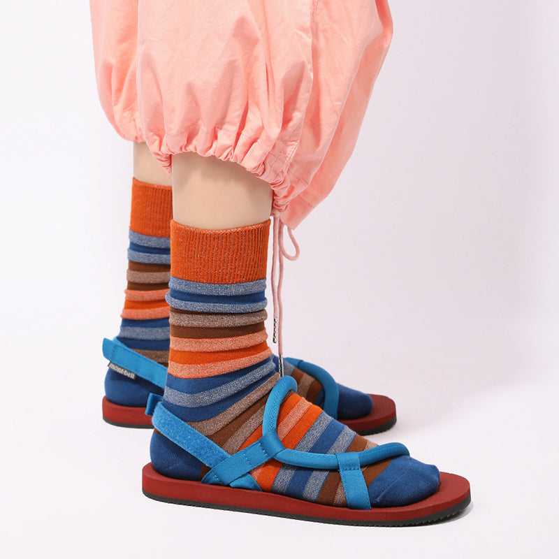 Chaussettes À Rayures Colorées