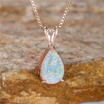 Collier Pendentif Goutte D'Eau Vintage