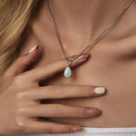 Collier Pendentif Goutte D'Eau Vintage
