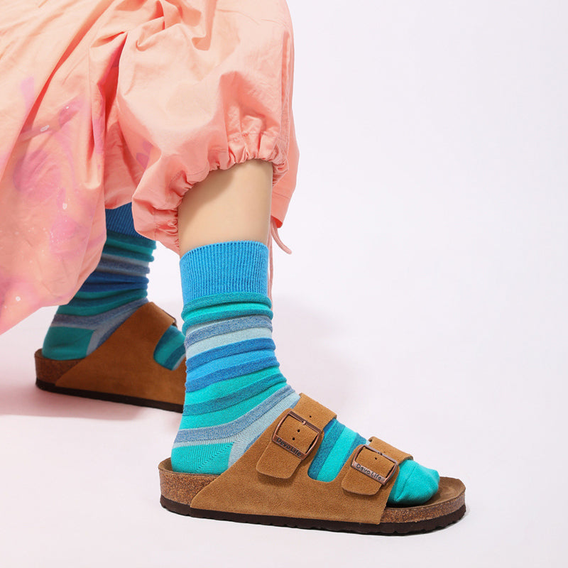 Chaussettes À Rayures Colorées
