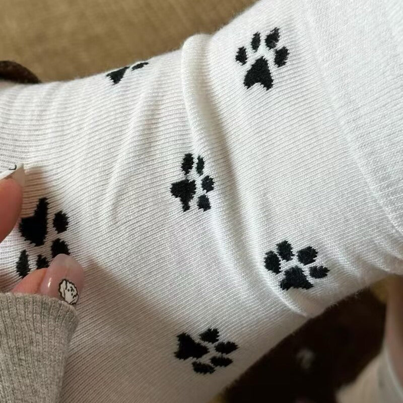 Chaussettes À Imprimé Pattes De Chat