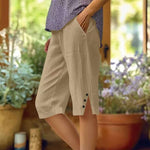 【Coton Et Lin】Pantalon Décontracté De Couleur Unie