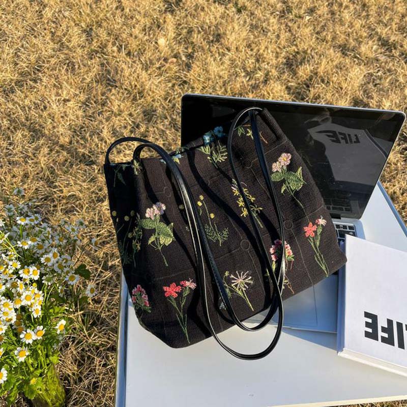 Sac Vintage Brodé De Fleurs