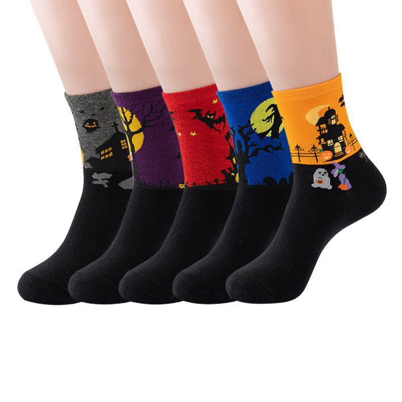 Lot De 5 Paires De Chaussettes D'Halloween