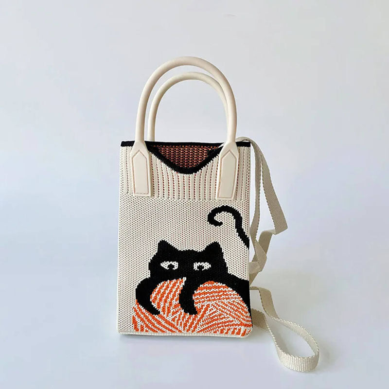 Sac Tricoté Chat De Dessin Animé