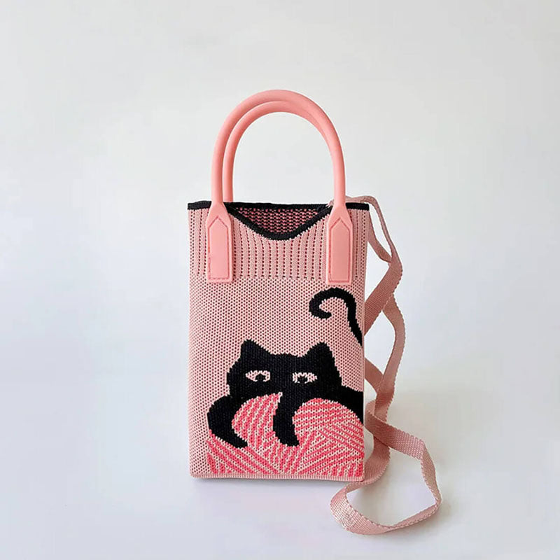 Sac Tricoté Chat De Dessin Animé