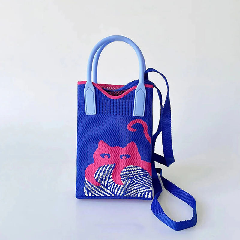 Sac Tricoté Chat De Dessin Animé