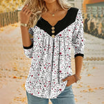 Blouse Décontractée À Imprimé Floral