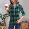 【Manches Longues】Blouse À Carreaux Vintage
