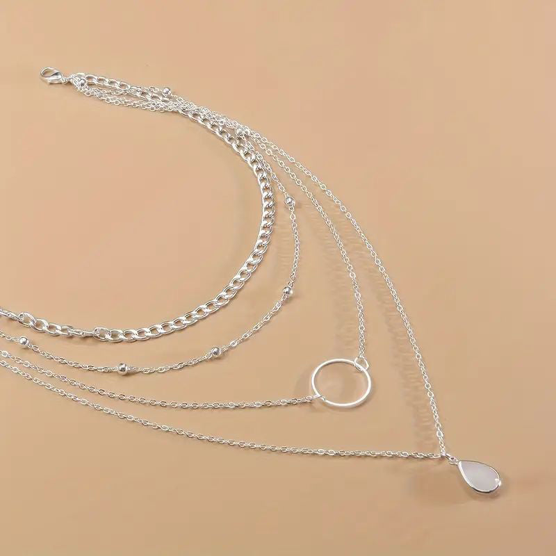Collier Pendentif Goutte D'Eau Vintage