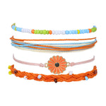 Ensemble De Bracelets Tressés À Fleurs