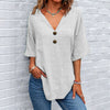 Blouse Décontractée De Couleur Unie