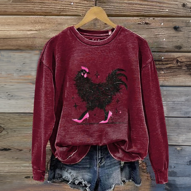 Sweat-Shirt À Imprimé Animal Vintage