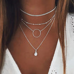Collier Pendentif Goutte D'Eau Vintage