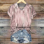 T-Shirt Imprimé Feuilles Vintage