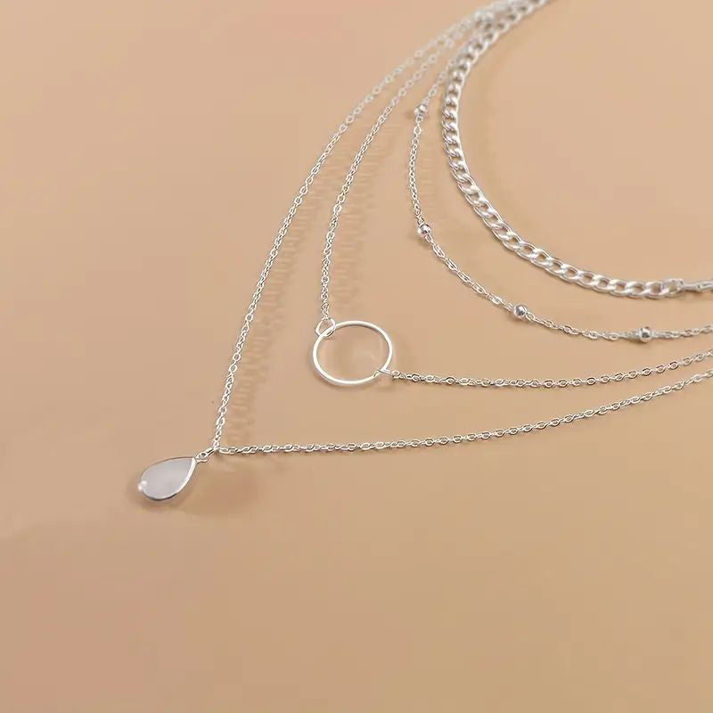 Collier Pendentif Goutte D'Eau Vintage