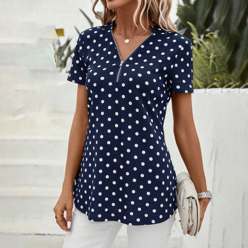 Blouse Décontractée À Pois