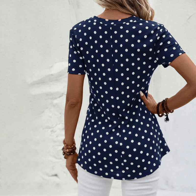 Blouse Décontractée À Pois