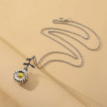 Collier Pendentif Tournesol Vintage