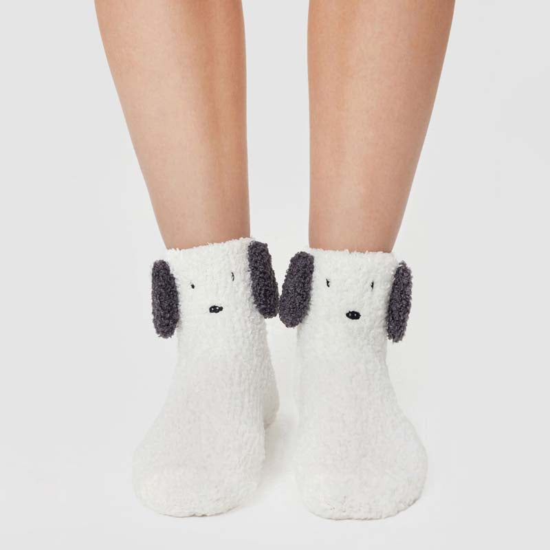 Chaussettes En Peluche Chien De Dessin Animé