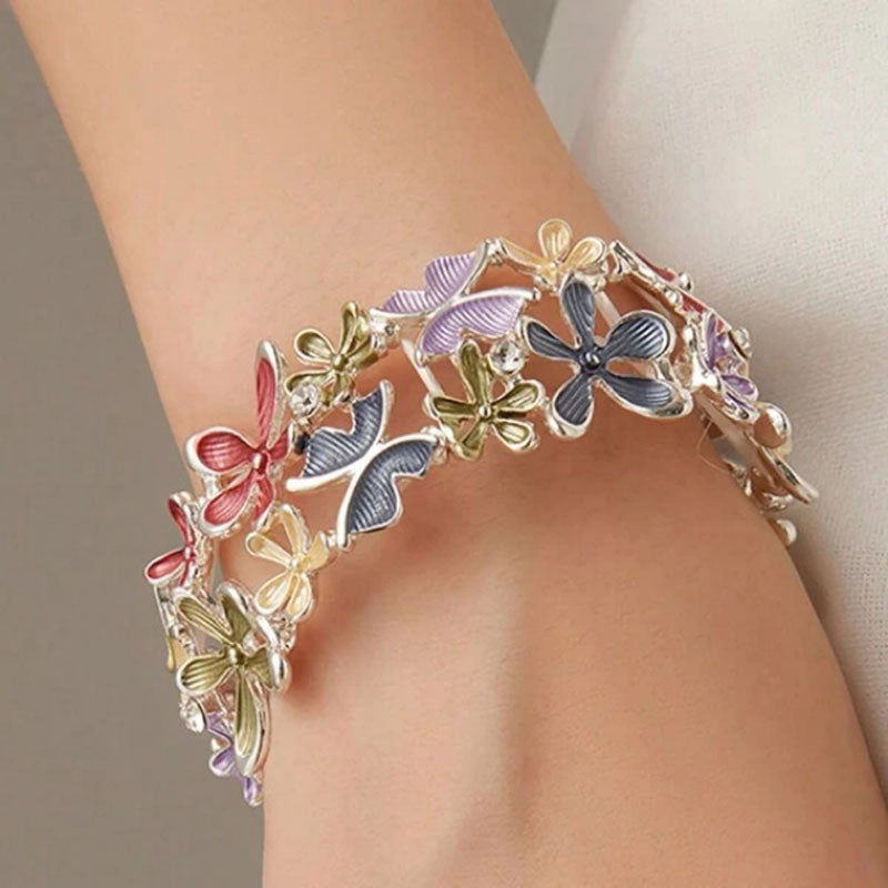 Bracelet Fleur Papillon Coloré