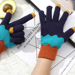 Gants Décontractés À Blocs De Couleurs