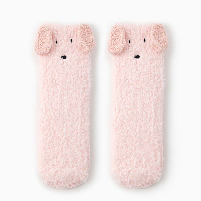 Chaussettes En Peluche Chien De Dessin Animé