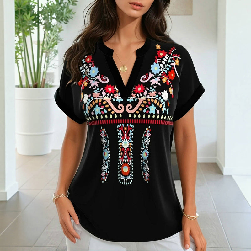 Blouse Vintage À Imprimé Floral