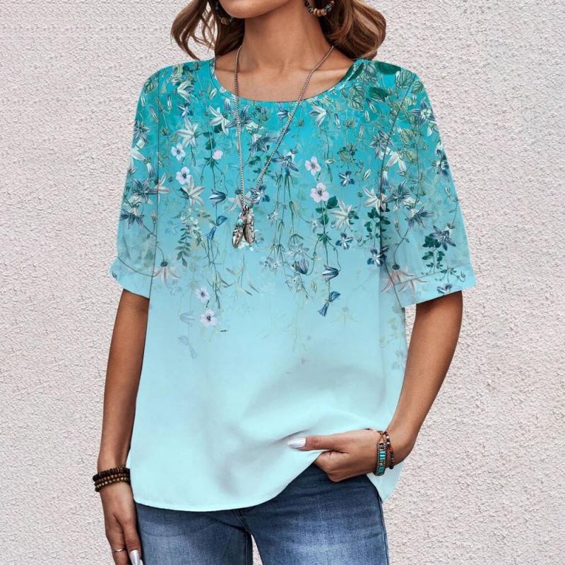 Blouse Décontractée À Imprimé Floral