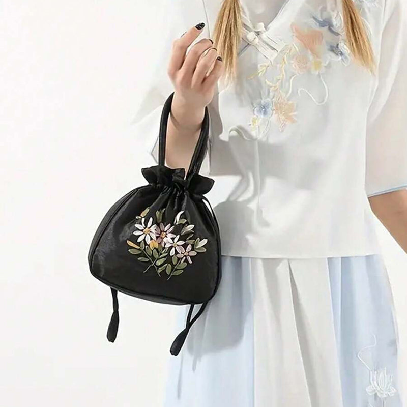 Sac De Broderie Florale Vintage