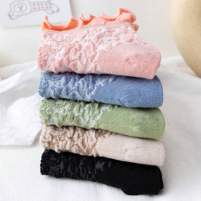 Lot De 5 Paires De Chaussettes Fleuries