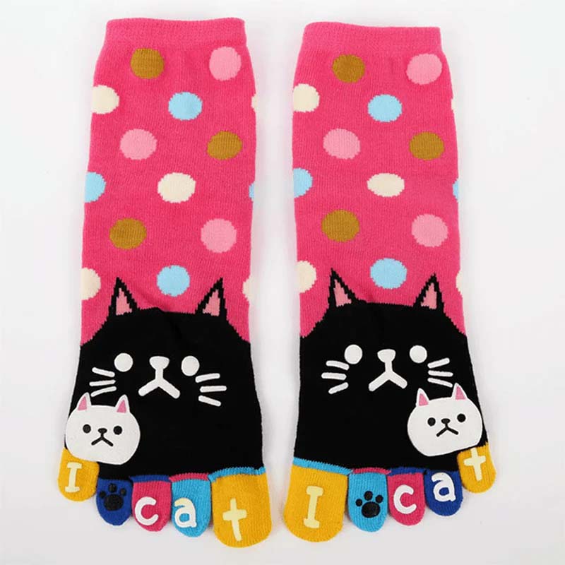 Chaussettes À 5 Doigts De Chat De Dessin Animé