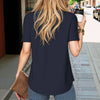 Blouse Décontractée De Couleur Unie