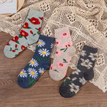 Chaussettes Fleuries Vintage