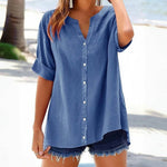 Blouse Décontractée De Couleur Unie