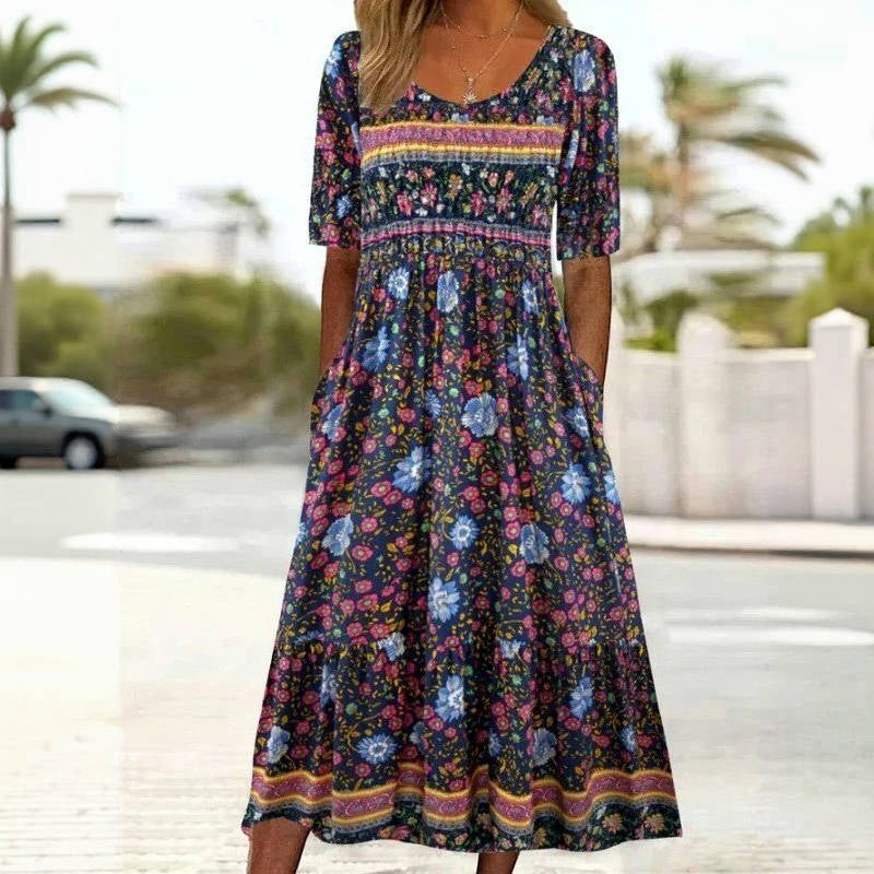 Robe Vintage À Imprimé Floral