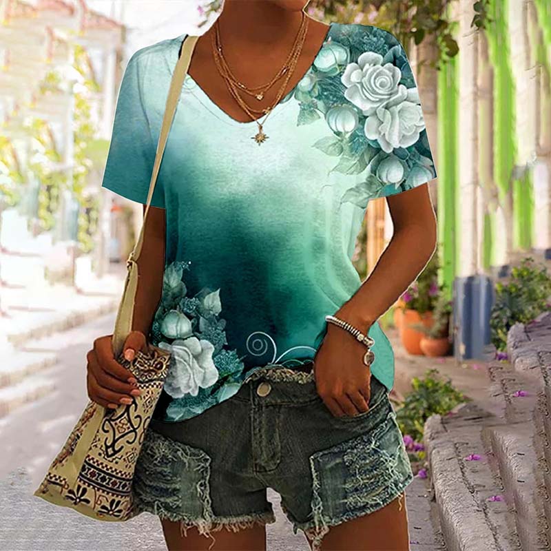 T-Shirt Vintage À Imprimé Floral