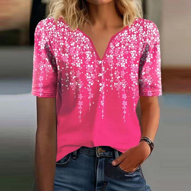 Blouse Décontractée À Imprimé Floral