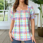 Blouse À Carreaux Colorée