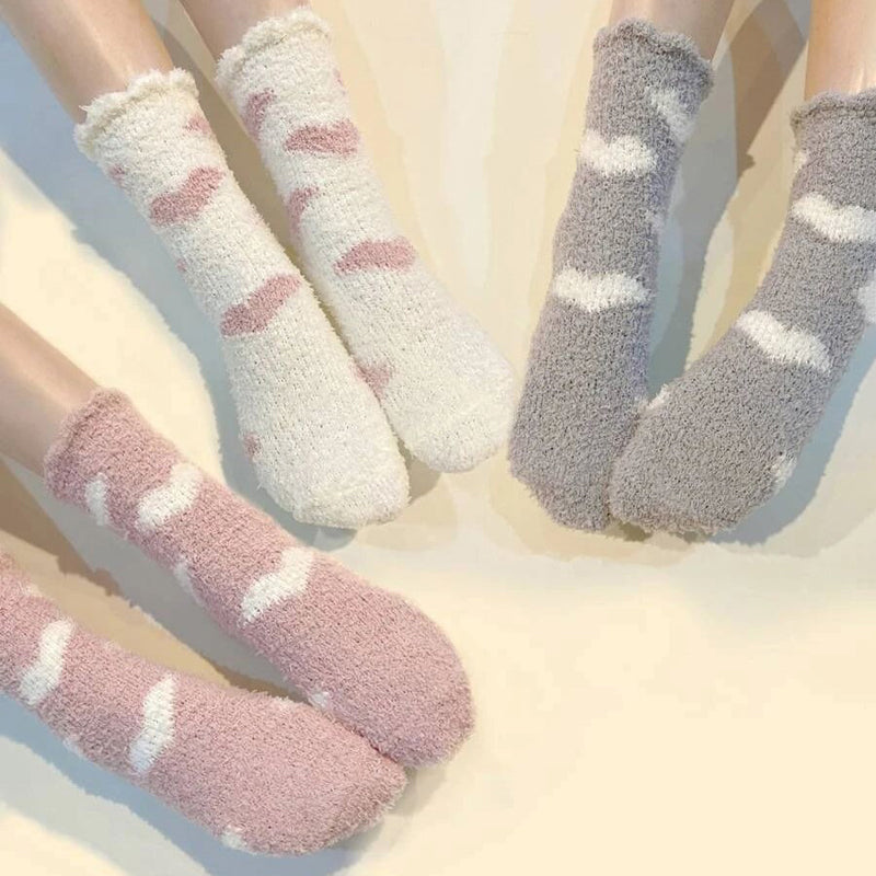 Chaussettes Chaudes À Motif Coeur