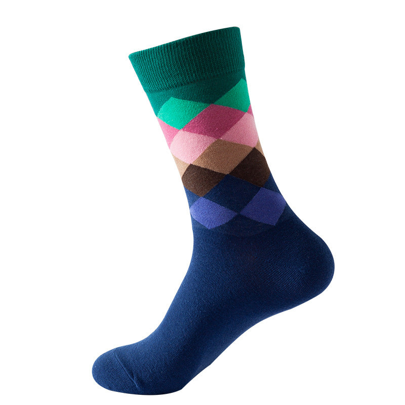 Chaussettes Décontractées À Carreaux Colorés