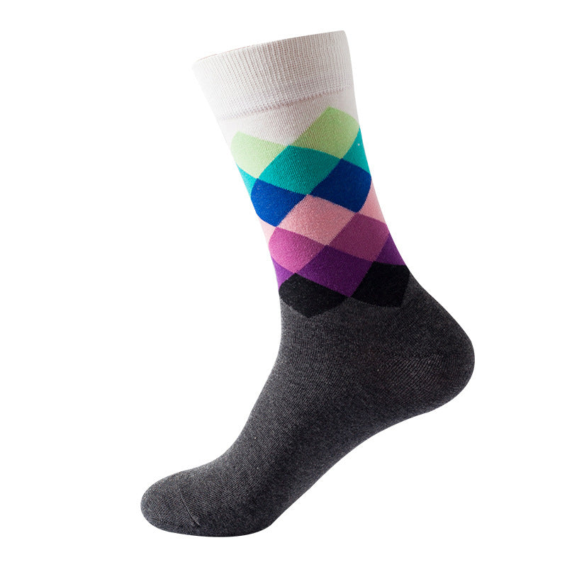 Chaussettes Décontractées À Carreaux Colorés