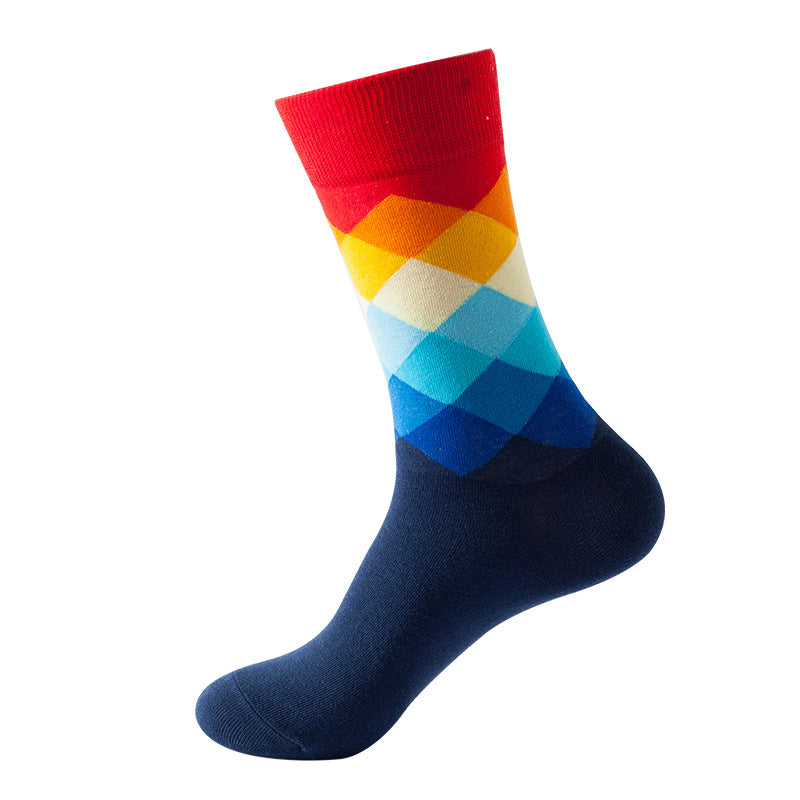 Chaussettes Décontractées À Carreaux Colorés