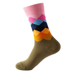 Chaussettes Décontractées À Carreaux Colorés